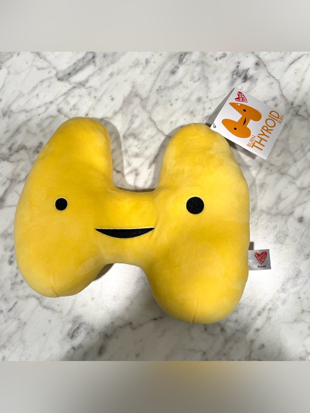 I Heart Guts Thyroid Burn Plush Body Parts Toy Stuffed 12" Organs Yellow NWT